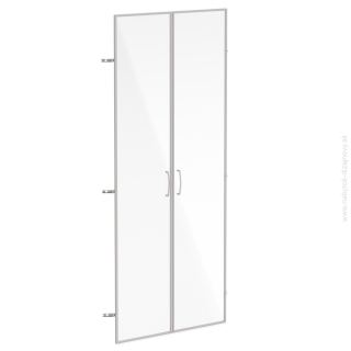 Sklenené dvere v AL ráme, výška 175,4 cm, šírka 78,6 cm