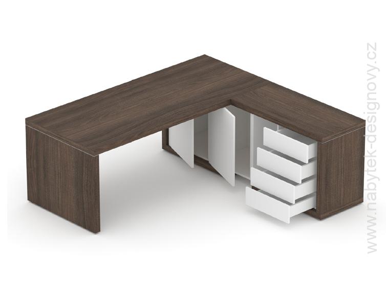 Manažérska zostava stola s komodou SOLID Z7, voliteľná dĺžka stola 160/180/200cm