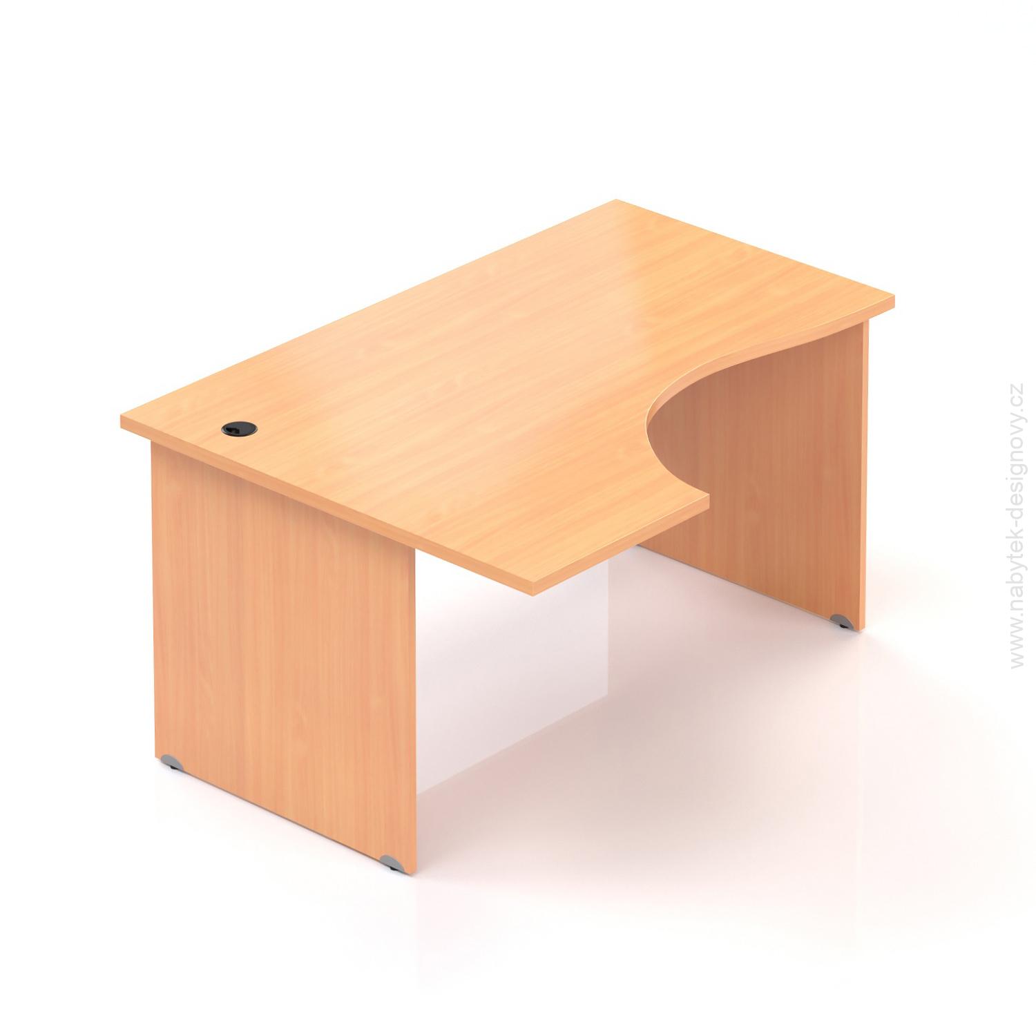 Kancelársky rohový stôl ľavý Komfort, drevená podnož, 140x70 / 100x76 cm - BKA19 11
