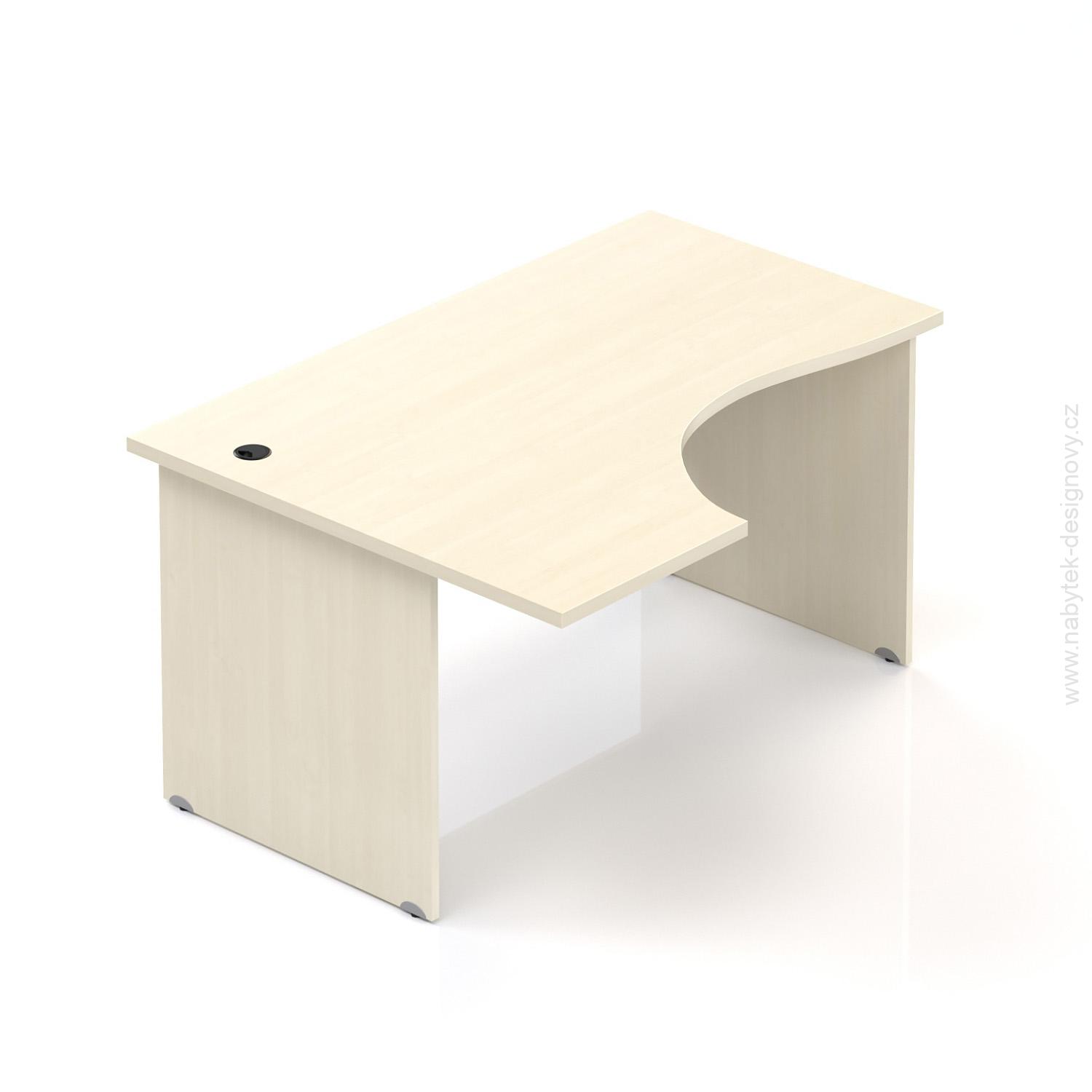 Kancelársky rohový stôl ľavý Komfort, drevená podnož, 140x70 / 100x76 cm - BKA19 12