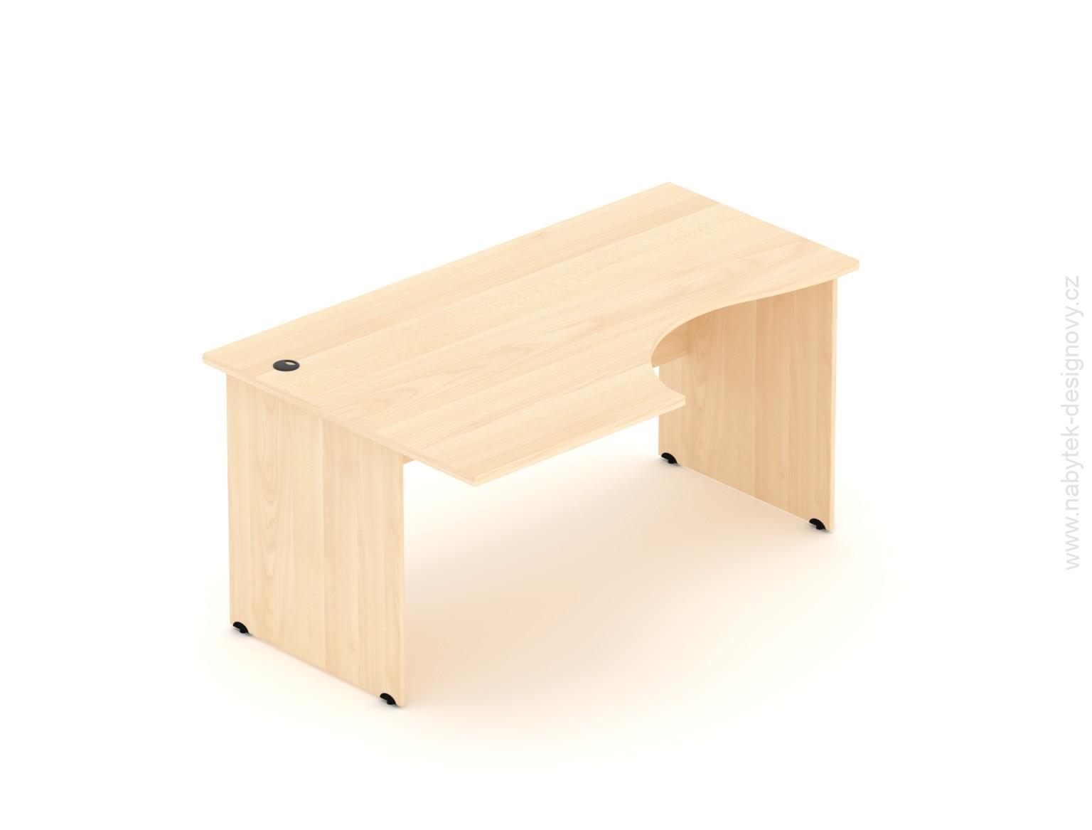 Kancelársky rohový stôl ľavý Komfort, drevená podnož, 160x70 / 100x76 cm - BKA21 12