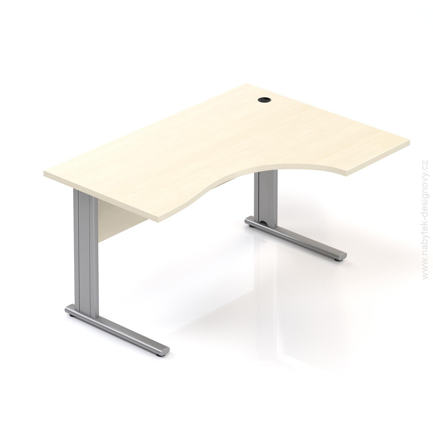 Kancelársky stôl rohový pravý Komfort, kovová podnož, 140x70 / 100x76 cm - BPR18 12