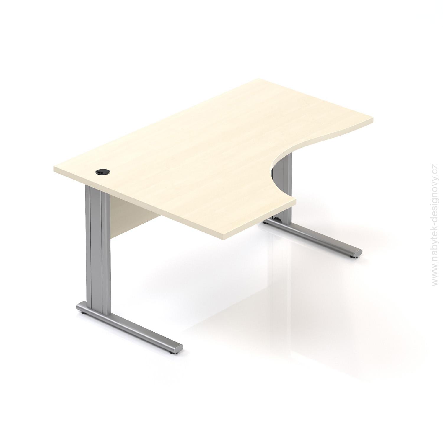 Kancelársky stôl rohový ľavý Komfort, kovová podnož, 140x70 / 100x76 cm - BPR19 12