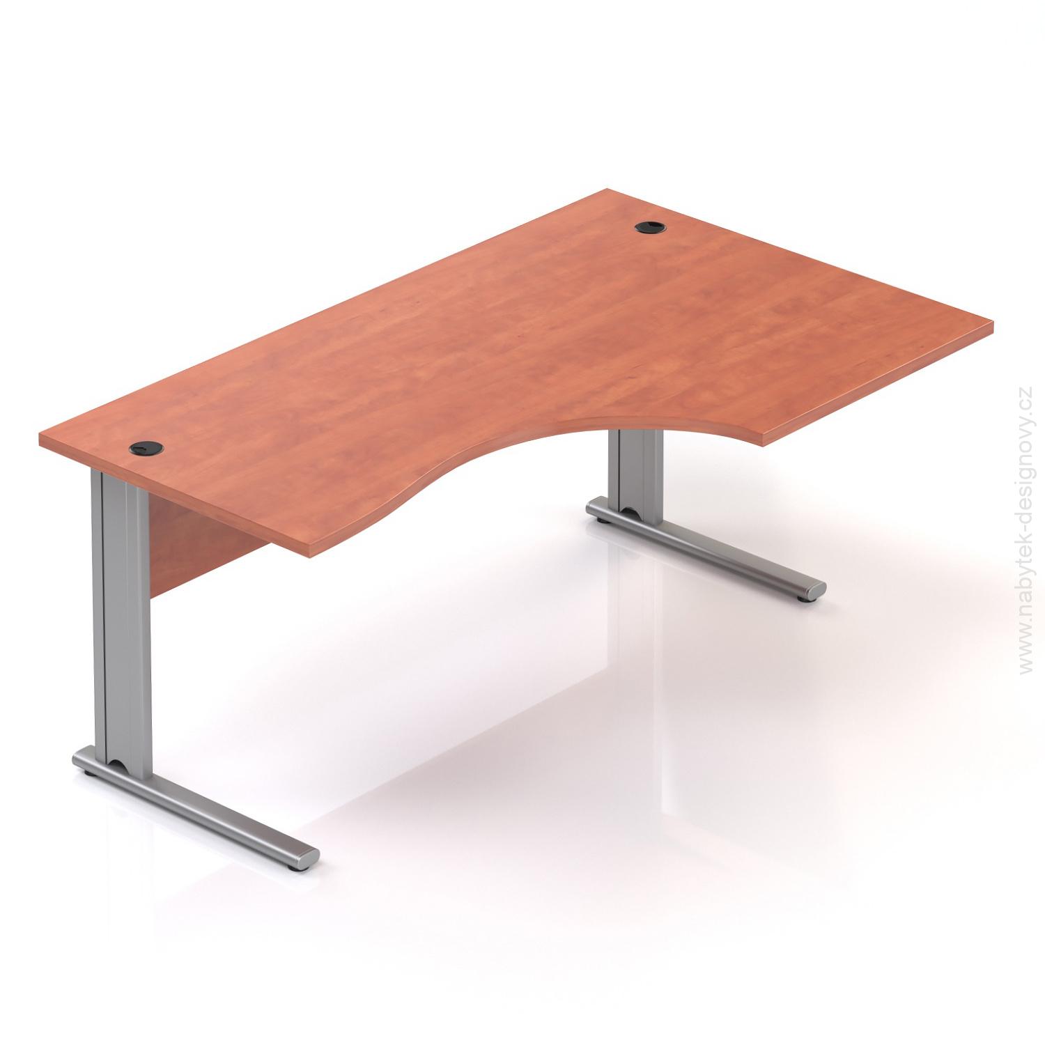 Kancelársky stôl rohový pravý Komfort, kovová podnož, 160x70 / 100x76 cm - BPR20 03