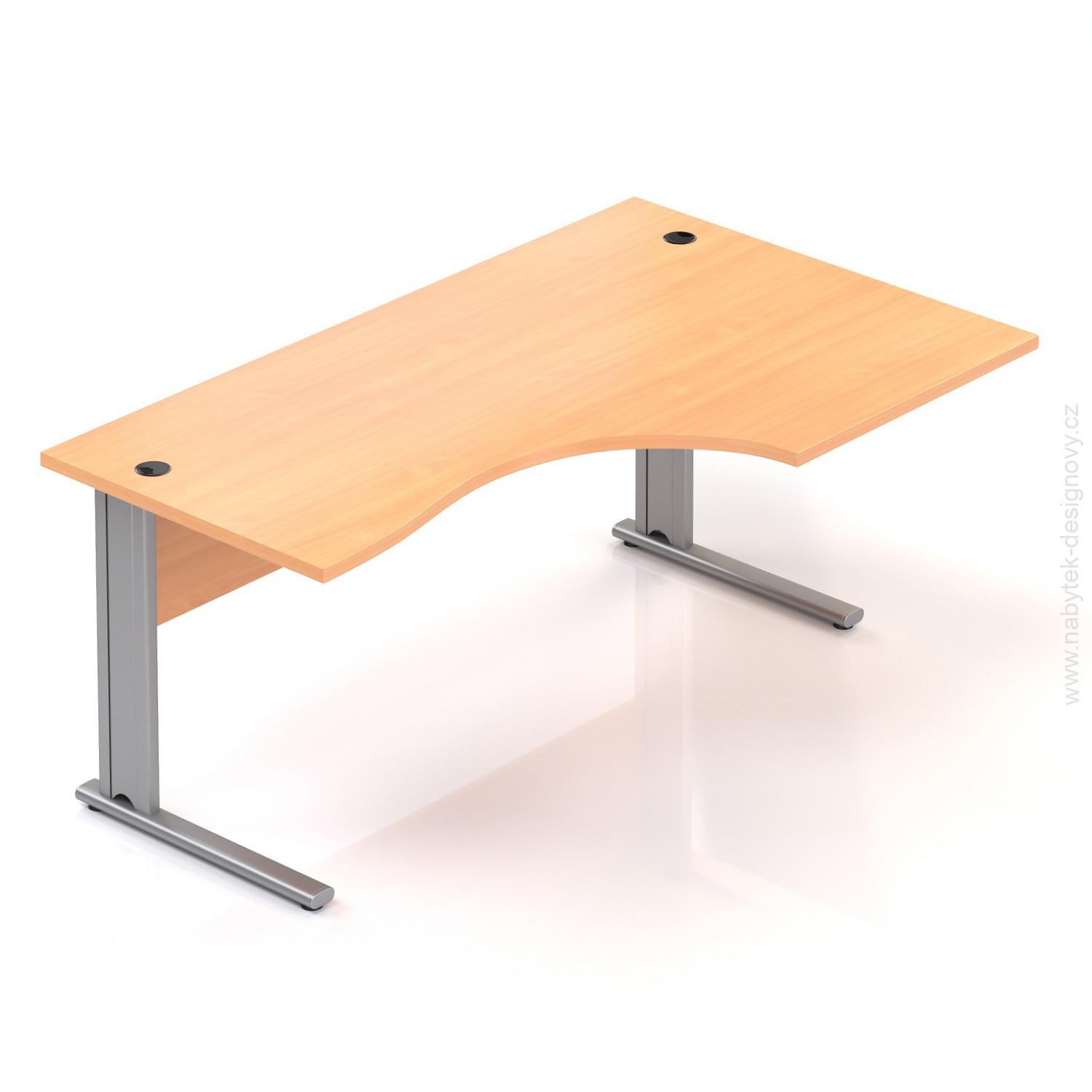 Kancelársky stôl rohový pravý Komfort, kovová podnož, 160x70 / 100x76 cm - BPR20 11