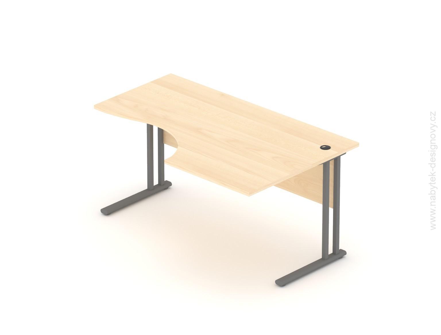 Kancelársky stôl rohový pravý Komfort, kovová podnož, 160x70 / 100x76 cm - BPR20 12