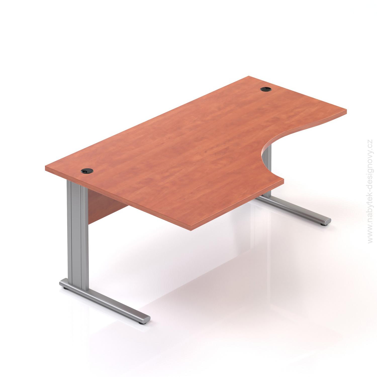 Kancelársky stôl rohový ľavý Komfort, kovová podnož, 160x70 / 100x76 cm - BPR21 03