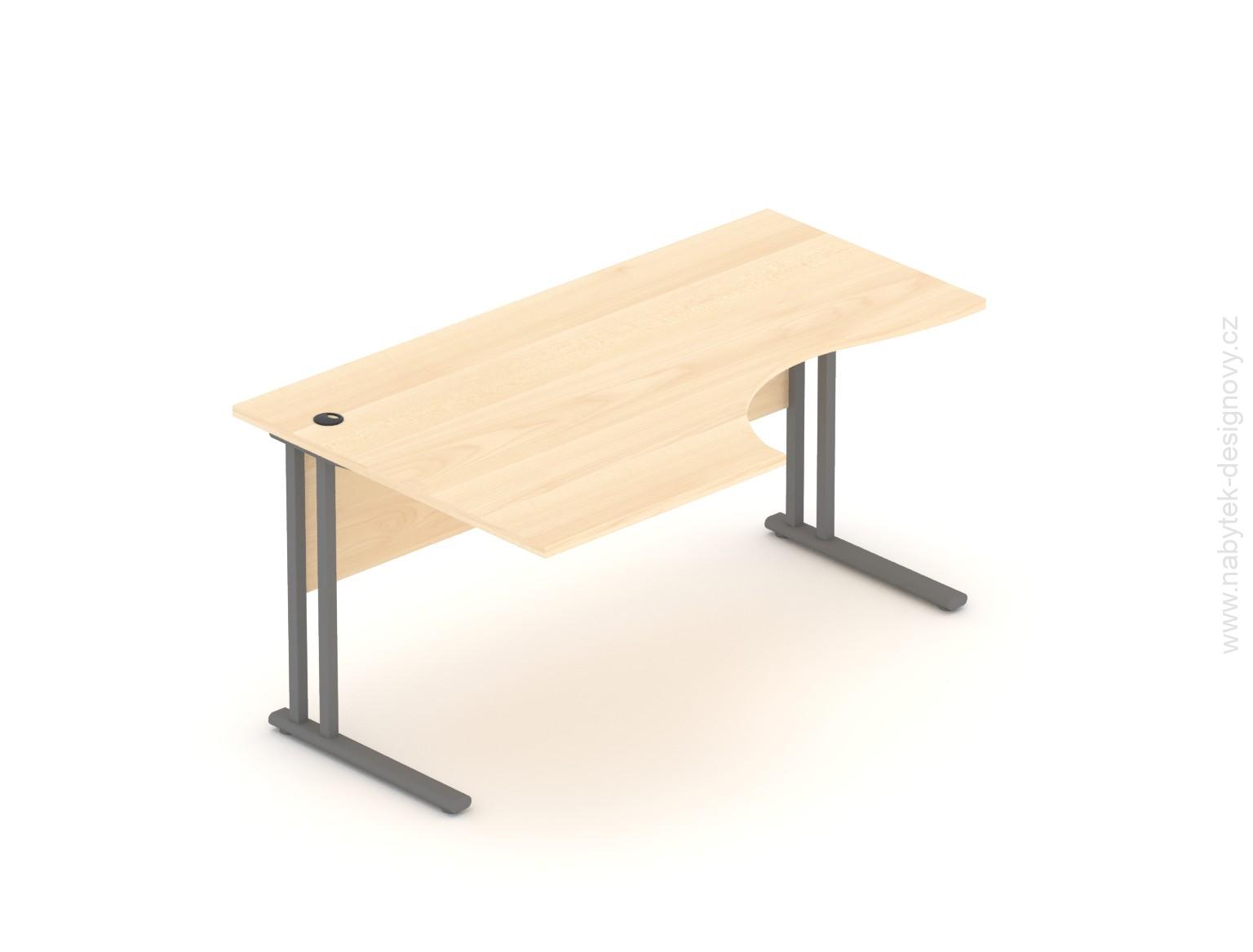 Kancelársky stôl rohový ľavý Komfort, kovová podnož, 160x70 / 100x76 cm - BPR21 12