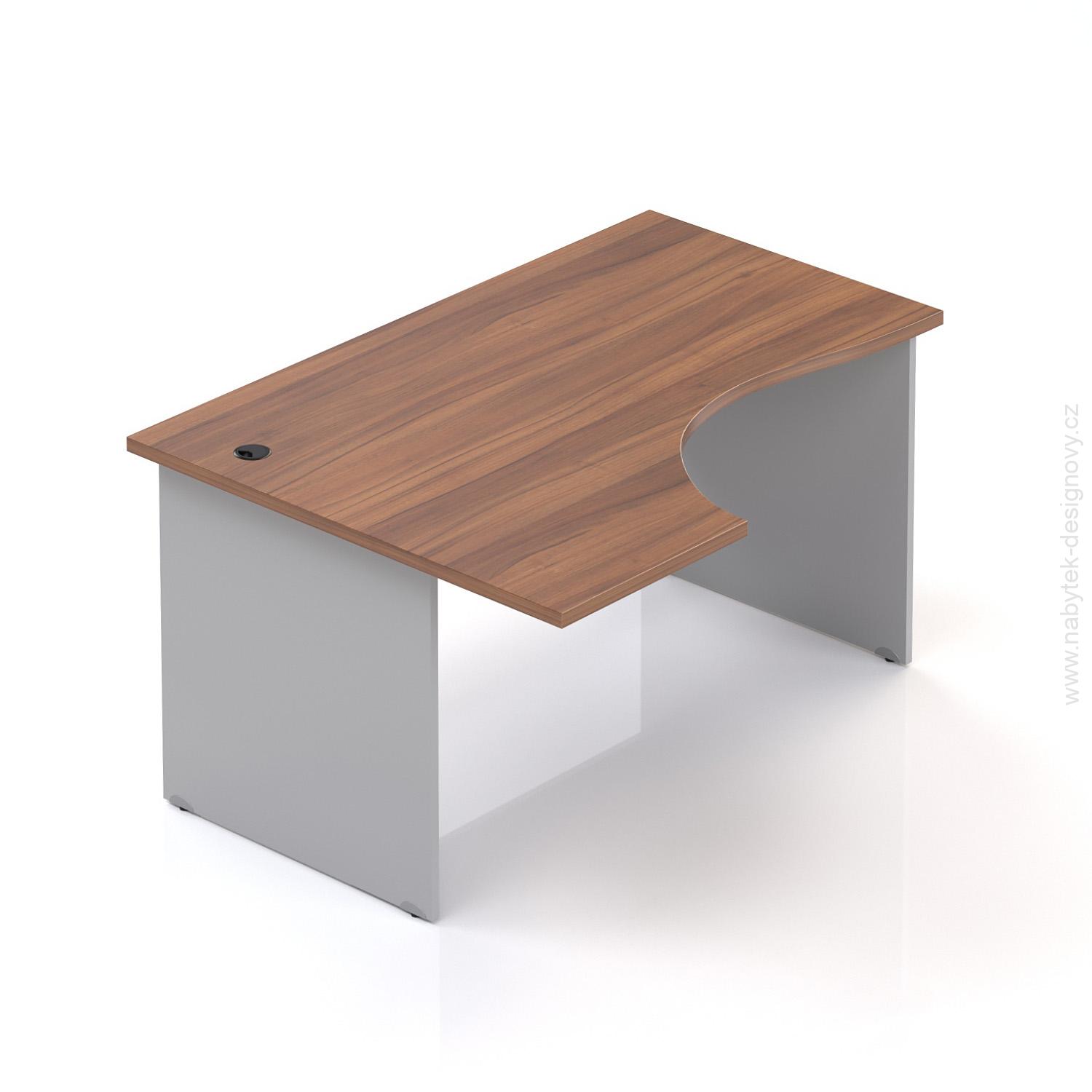 Kancelársky stôl rohový ľavý Komfort, drevená podnož, 140x70 / 100x76 cm - BKA19 19