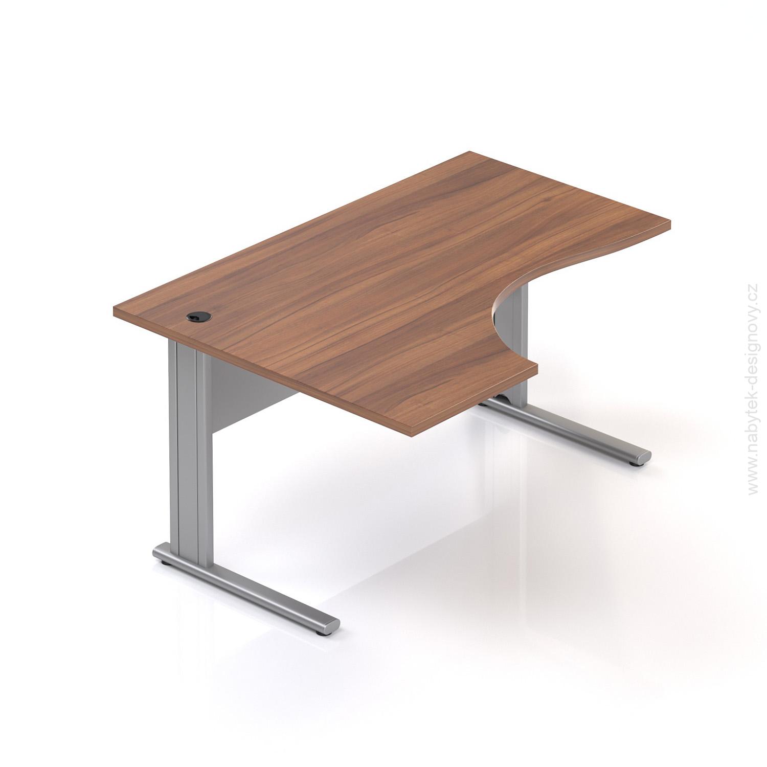 Kancelársky stôl rohový ľavý Komfort, kovová podnož, 140x70 / 100x76 cm - BPR19 19