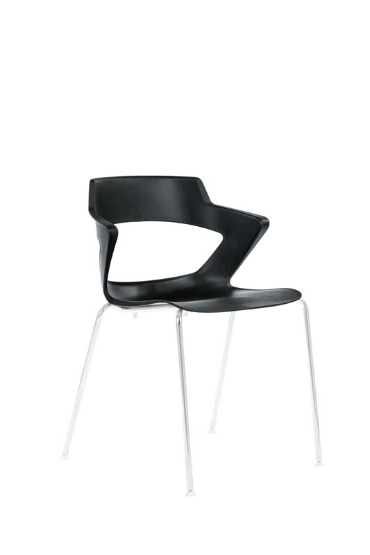 Kancelárska stolička 2160 PC AOKI PLAST CERNA