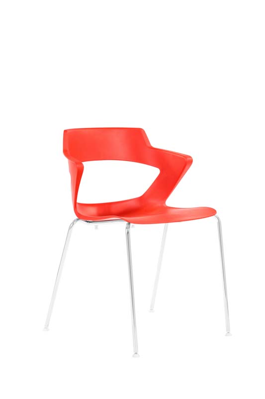 Kancelárska stolička 2160 PC AOKI PLAST CERVENA
