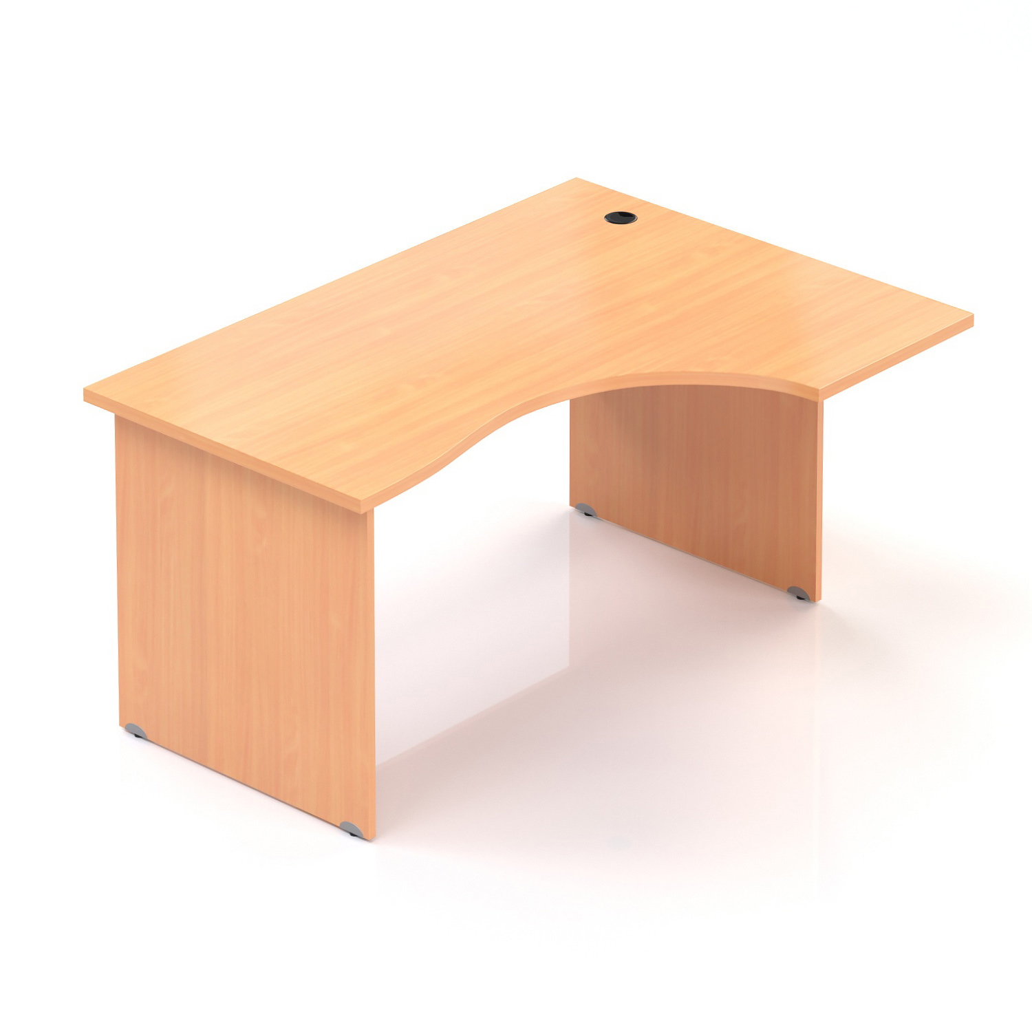 Kancelársky rohový stôl pravý Komfort, drevená podnož, 140x70 / 100x76 cm - BKA18 11
