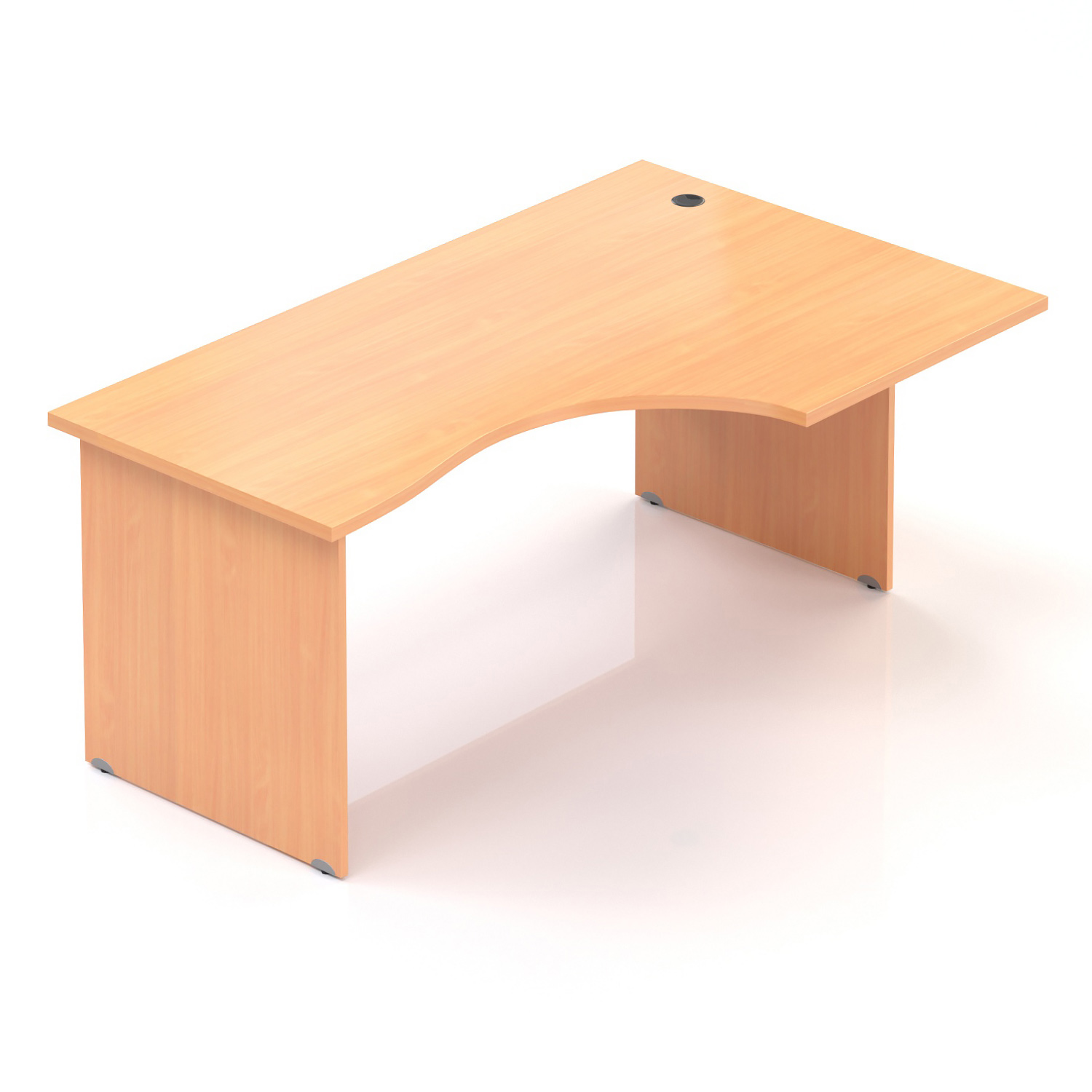 Kancelársky rohový stôl pravý Komfort, drevená podnož, 160x70 / 100x76 cm - BKA20 11