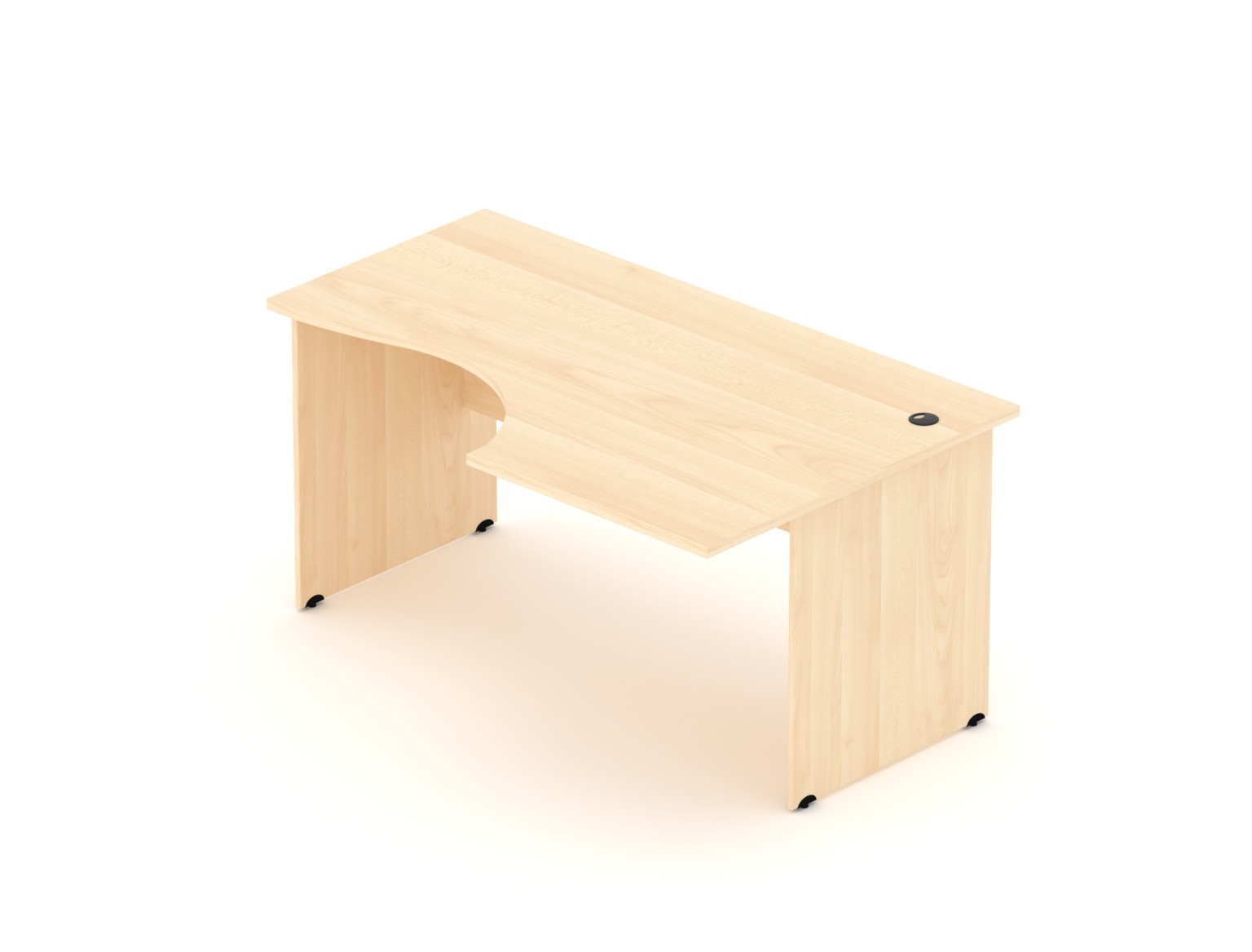 Kancelársky rohový stôl pravý Komfort, drevená podnož, 160x70 / 100x76 cm - BKA20 12