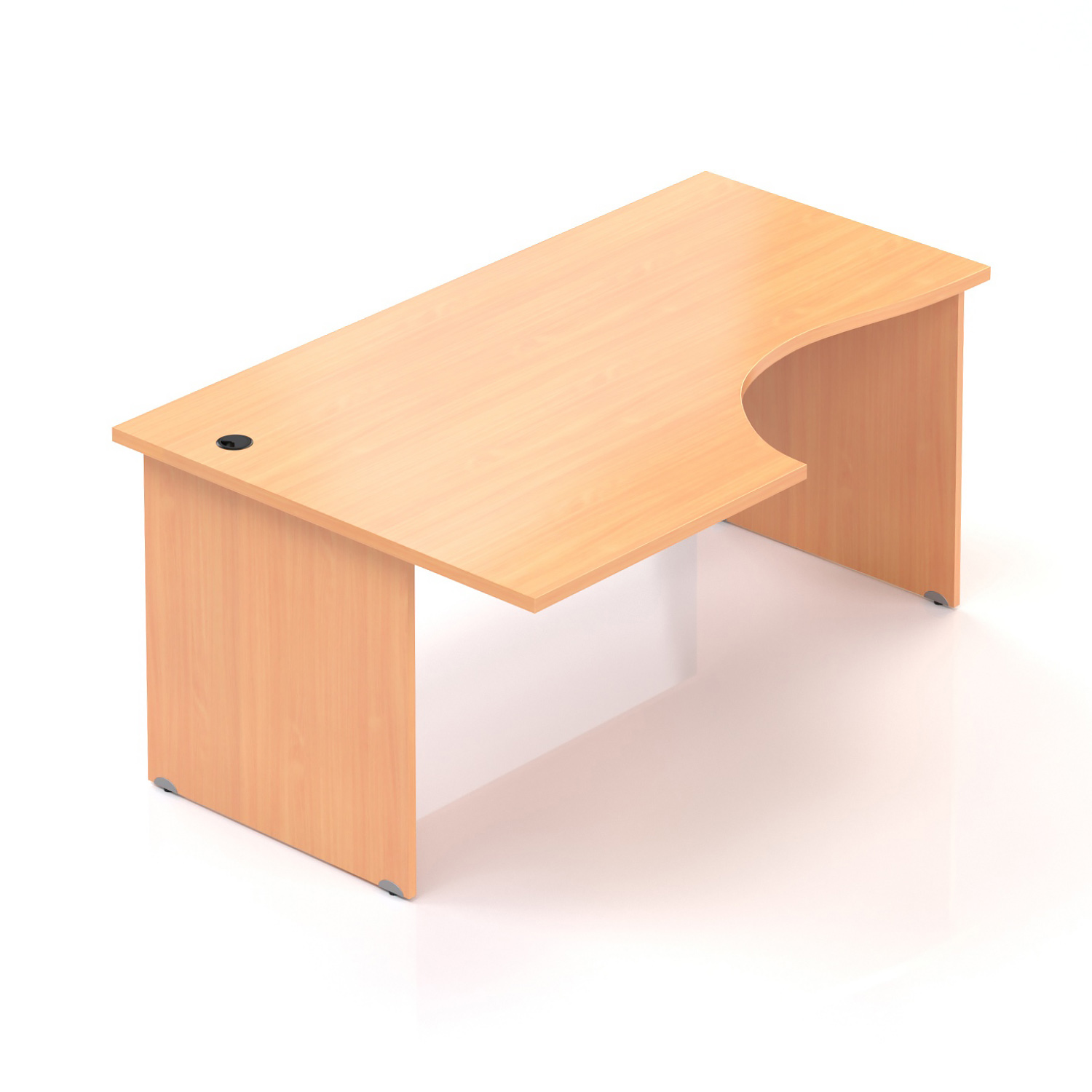 Kancelársky rohový stôl ľavý Komfort, drevená podnož, 160x70 / 100x76 cm - BKA21 11