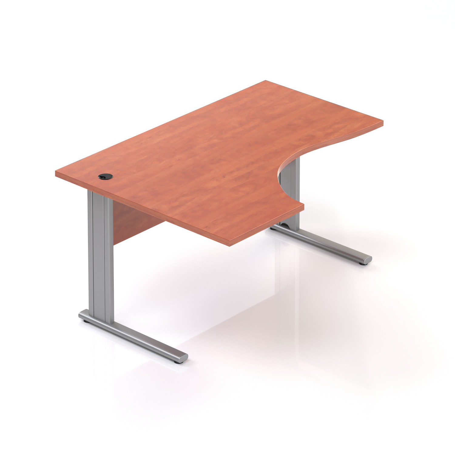 Kancelársky stôl rohový ľavý Komfort, kovová podnož, 140x70 / 100x76 cm - BPR19 03