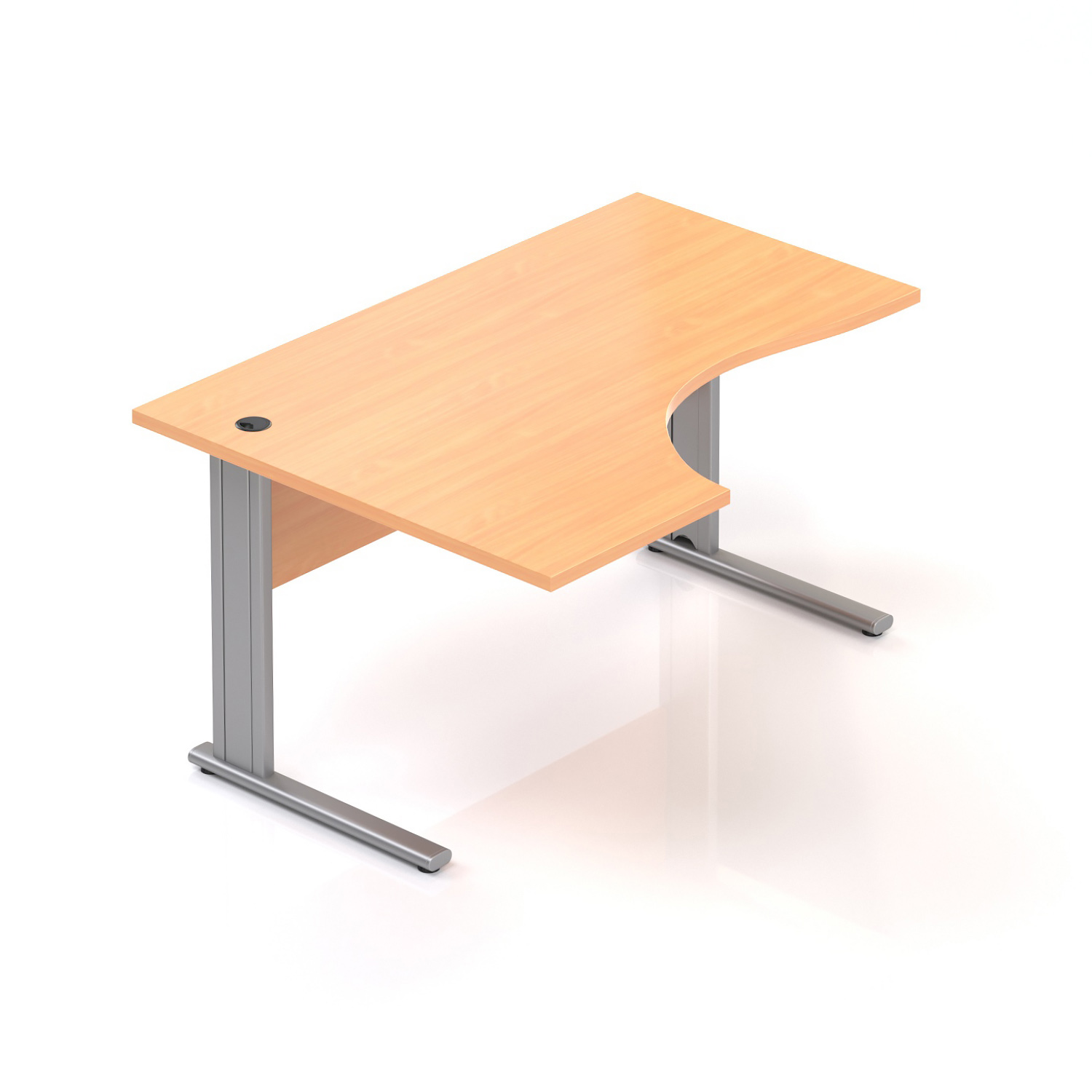 Kancelársky stôl rohový ľavý Komfort, kovová podnož, 140x70 / 100x76 cm - BPR19 11