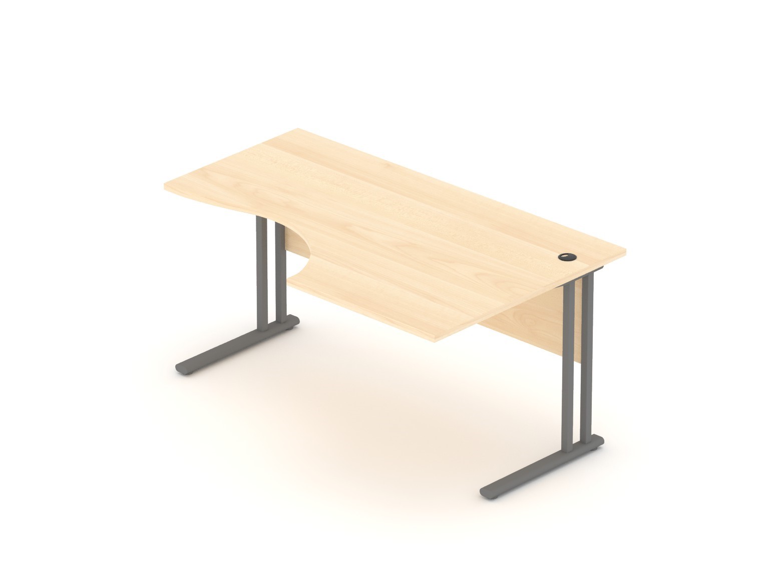 Kancelársky stôl rohový pravý Komfort, kovová podnož, 160x70 / 100x76 cm - BPR20 12