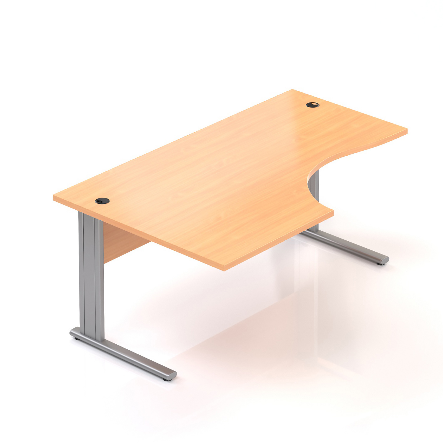 Kancelársky stôl rohový ľavý Komfort, kovová podnož, 160x70 / 100x76 cm - BPR21 11