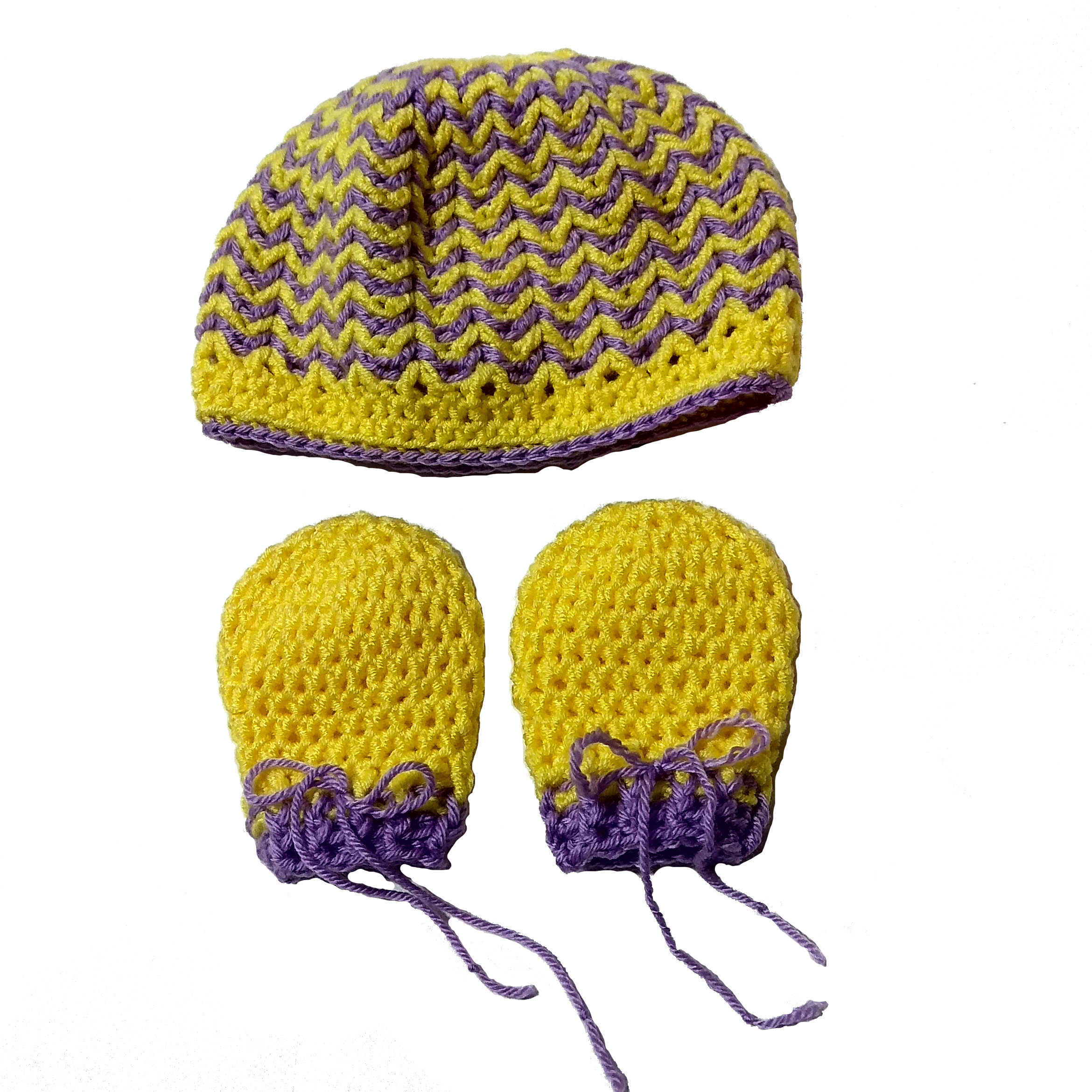 Zimný detský háčkovaný set čiapky, rukavice 2106