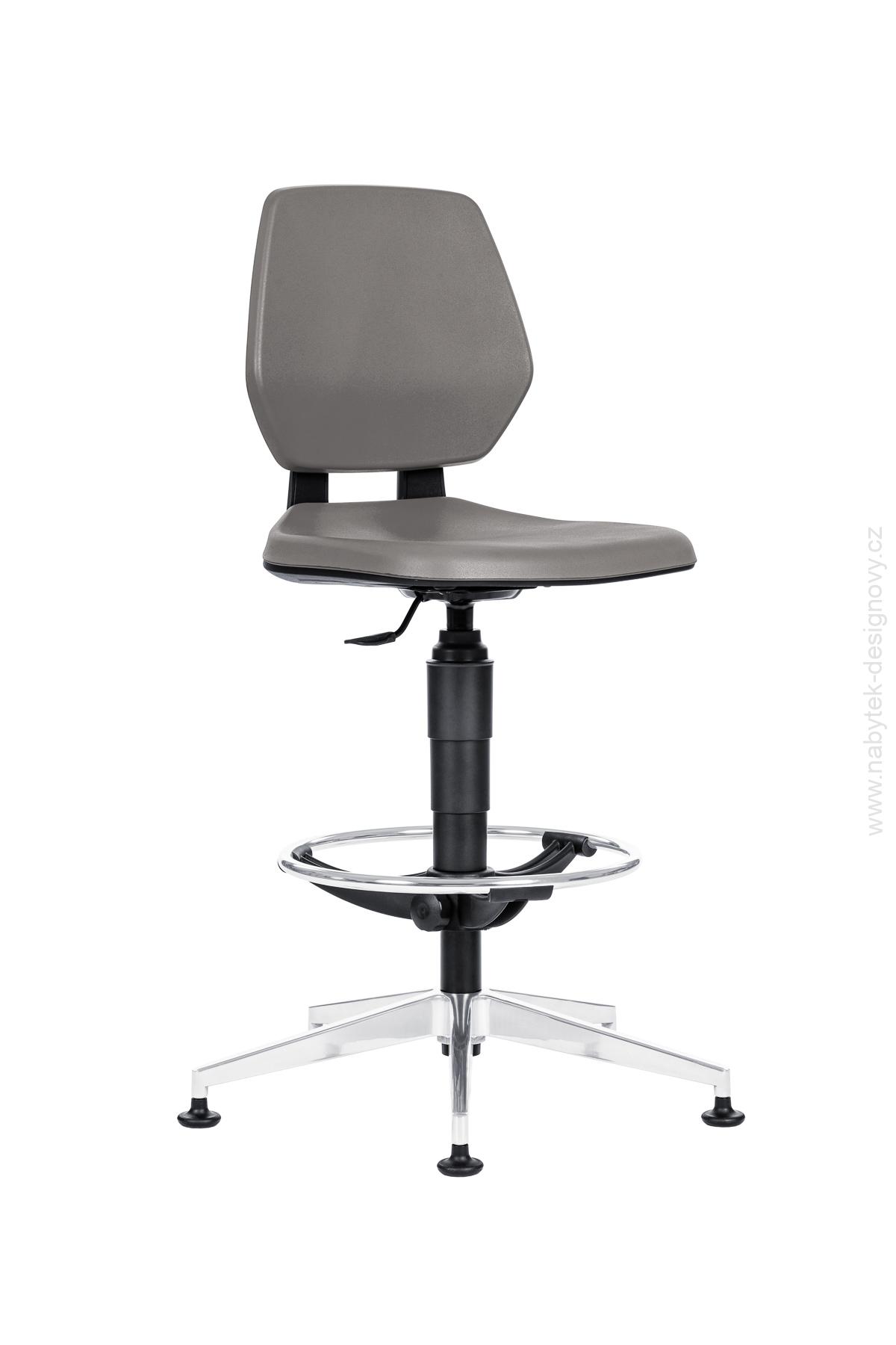 Kancelárska stolička 1260 ALLOY RAM CERNY PU SEDA B.ALU EXT KLUZ
