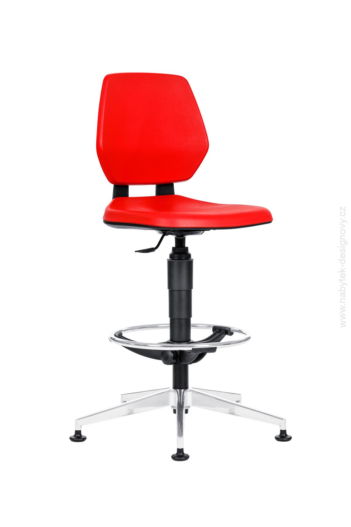 Kancelárska stolička 1260 ALLOY RAM CERNY PU CERVENA B.ALU EXT.KLUZ