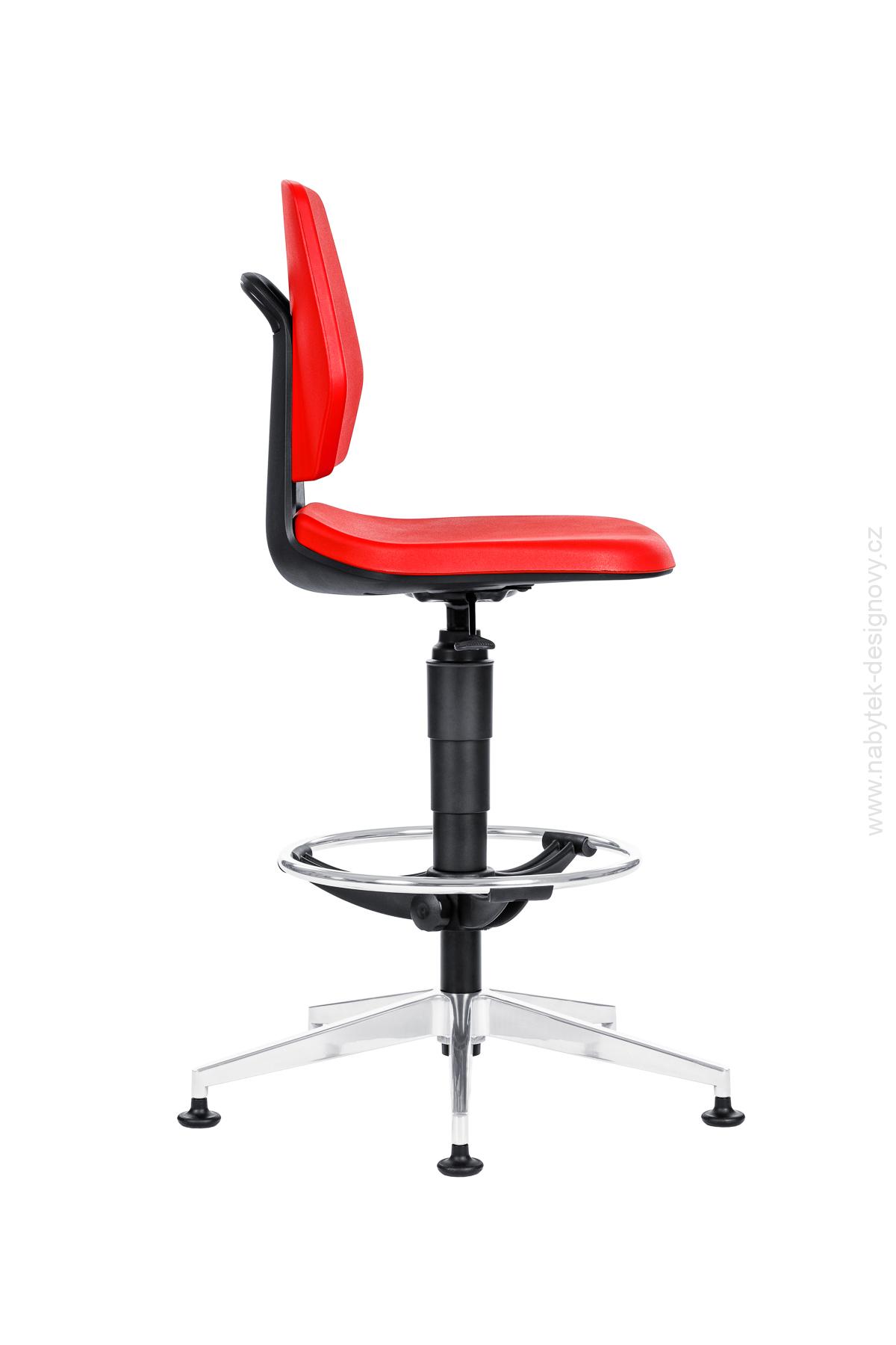 Kancelárska stolička 1260 ALLOY RAM CERNY PU CERVENA B.ALU EXT.KLUZ