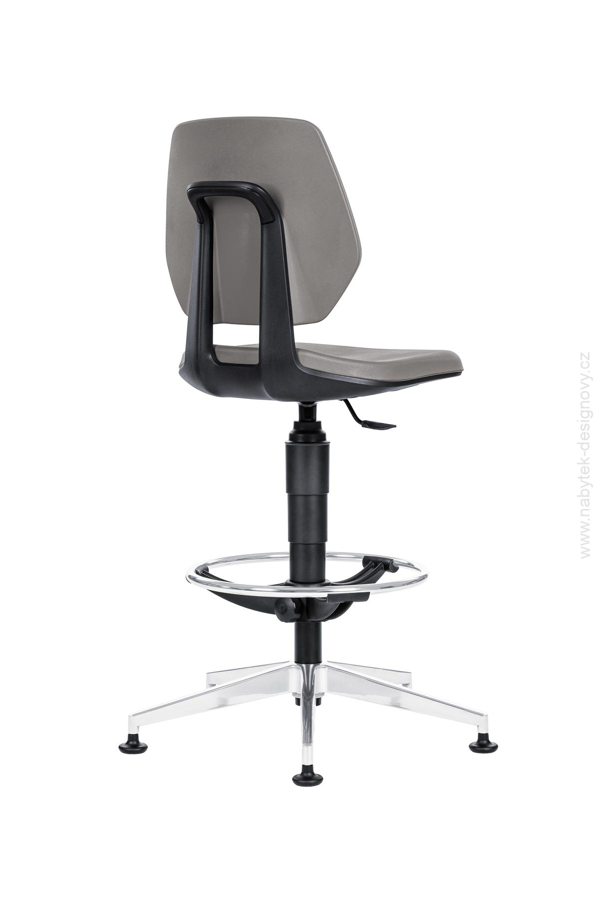 Kancelárska stolička 1260 ALLOY RAM CERNY PU SEDA B.ALU EXT KLUZ