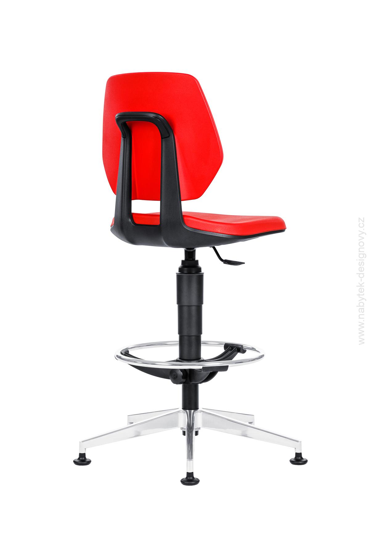 Kancelárska stolička 1260 ALLOY RAM CERNY PU CERVENA B.ALU EXT.KLUZ