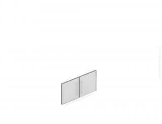 Sklenené dvere v AL ráme, šírka 80/120cm, výška 38,9cm