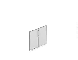 Sklenené dvere v AL ráme, šírka 80/120cm, výška 77,7cm