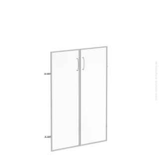 Sklenené dvere v AL ráme, výška 140,3 cm, šírka 78,6 cm