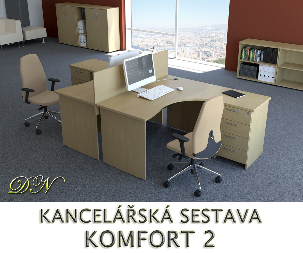 Kancelárska zostava nábytku KOMFORT 2 - Dizajnový NÁBYTOK