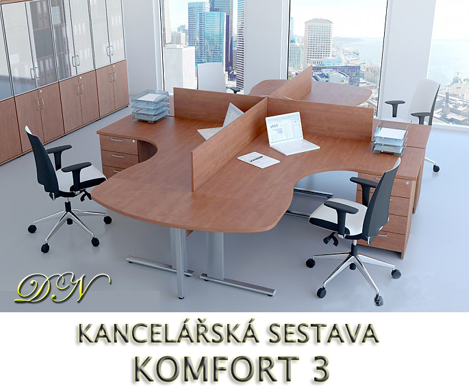 Kancelárska zostava nábytku KOMFORT 3 - Dizajnový NÁBYTOK