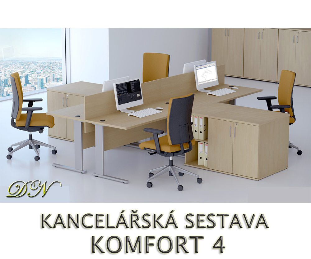 Kancelárska zostava nábytku KOMFORT 4 - Dizajnový NÁBYTOK