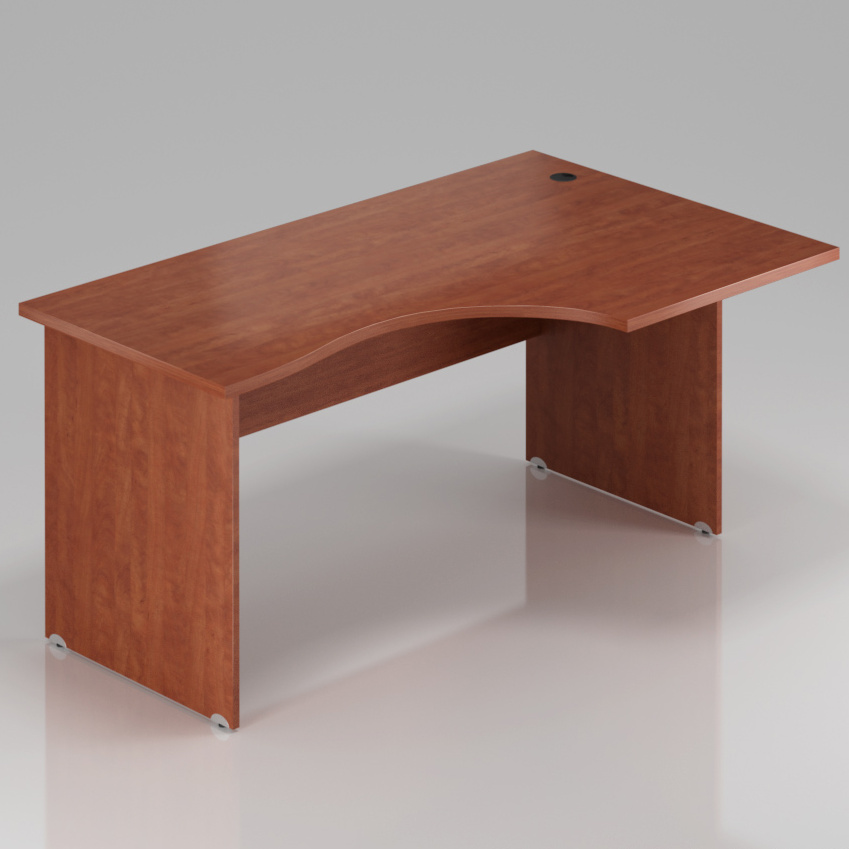 Kancelársky rohový stôl pravý Komfort, drevená podnož, 160x70 / 100x76 cm - BKA20 03
