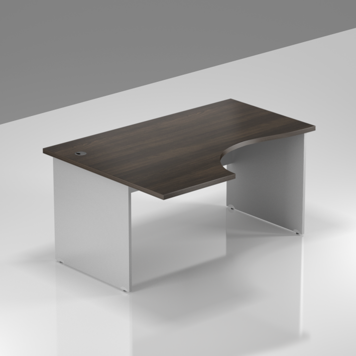 Kancelársky stôl rohový ľavý Komfort, drevená podnož, 140x70 / 100x76 cm - BKA19 07