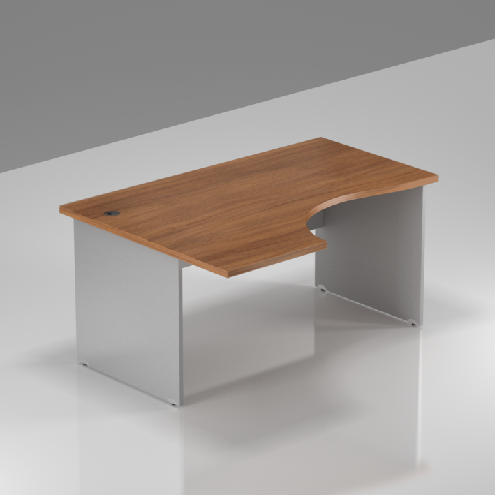 Kancelársky stôl rohový ľavý Komfort, drevená podnož, 140x70 / 100x76 cm - BKA19 19